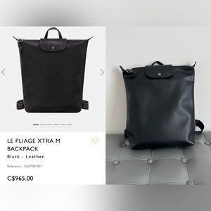 Longchamp Le Pliage Xtra M Backpack Black - Leather
